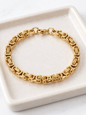 Unisex Link Bracelet, Gold Bracelet, Men's Bracelet, Women's Bracelet, Gold